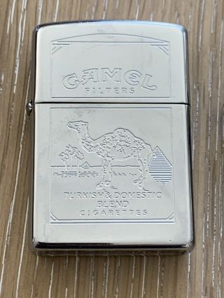 Vintage Engraved Camel Zippo Cigarette Lighter In Good