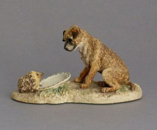 Vintage 1992 Border Fine Arts Terrier Dog & Hedgehog Jh75 Friends James Herriot