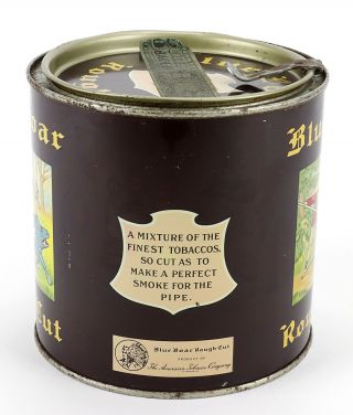 Vintage Blue Boar Rough Cut Tobacco Tin Can 16oz 2