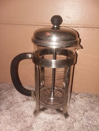 Old Vintage West Western Germany Metal Glass Kitchen Coffee Press Pot Appliance