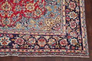 Christmas Red/blue Traditional Floral Najafabad Hand - Knotted Area Rug Wool 8x12