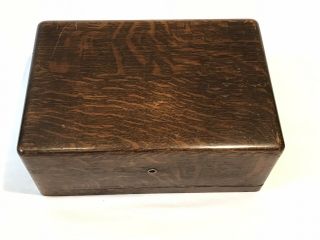 Antique Vintage Tiger Oak Humidor Box - C.  N.  Swift - York Wood /tin Lined