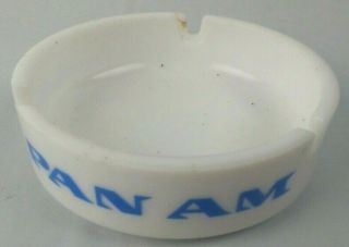 Vintage Pan Am Airways Ashtray Opalex White Ceramic Made In France