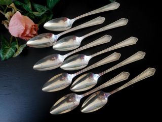 8 Vtg Fruit Spoons Wm A Rogers Oneida 1930 Silverplate Chatelaine Sonia Citrus