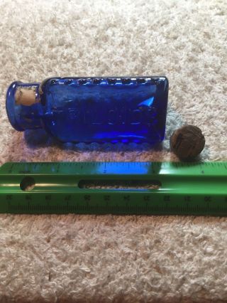 Vintage Antique Triloids Poison Cobalt Blue Bottle Empty