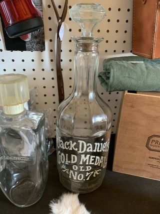 Vintage Jack Daniels Gold Medal Old No.  7 Decanter Bottle Advertising Liquor