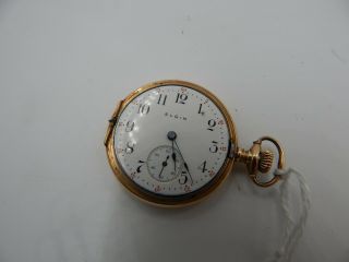 Antique Elgin 14k Gold Pocket Watch Roy 11 Jewel