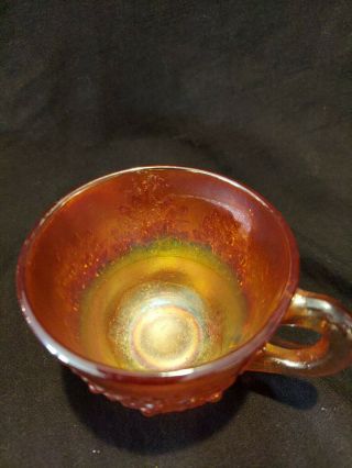 4 Vintage Fenton Carnival Glass Orange Tree Marigold Punch Cups 3