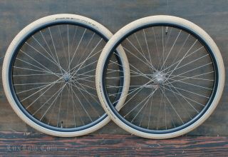 28 " Toc Bicycle Wheels Vintage Departure Hubs Tires Prewar Wood Rim Bike 29 "