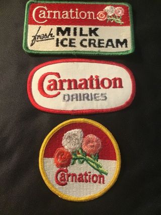 Vintage Carnation Dairies Milk Ice Cream Iron On Sew On Patches