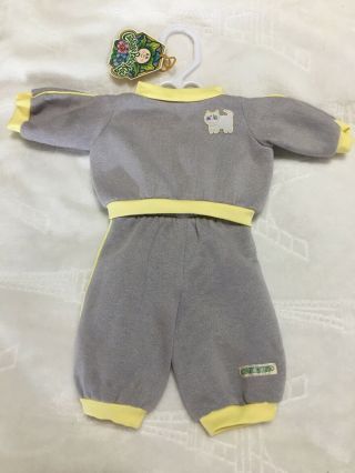Authentic Vintage Cabbage Patch Kids Clothes Doll Cpk Outfit Sweats Jogging Cat