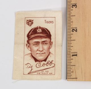 Antique Detroit Tigers,  Ty Cobb,  Old Mill Cigarette Baseball White Silk