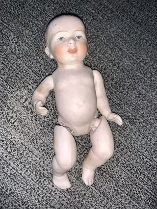 Antique Jointed All Bisque Baby Doll 5 - 1/4 "
