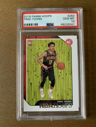 2018 Panini Hoops Trae Young 250 Rc Rookie Psa 10 Gem