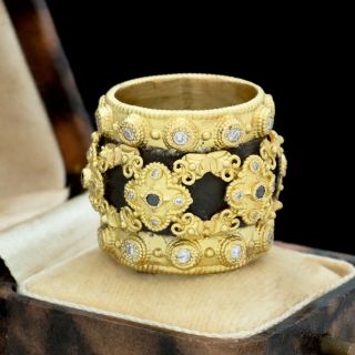 Antique Vintage Deco Retro Style 18k Gold Armenta Dulcinea Diamond Ring Sz 5.  5