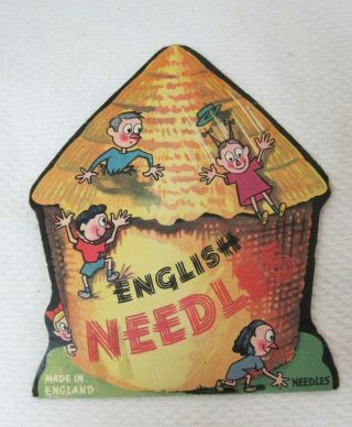 Vintage English Sewing Needle Pack Haystack Colorful Cute Shape 4 1/4 X 5 In T64