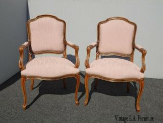 Vintage French Country Louis Xvi Pink Accent Chairs