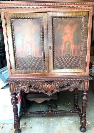 Antique Hand Painted French Armoire