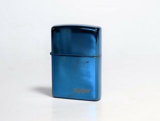 Sapphire Blue Gun Metal Zippo Lighter Made In U.  S.  A Windproof Elegant Men