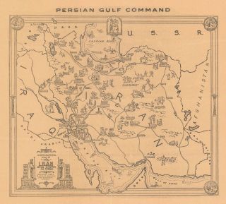 1944 Persian Gulf Command Pictorial Map Of Iran
