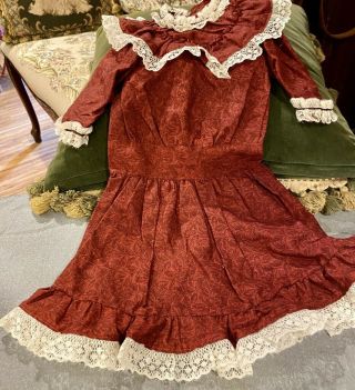 62 Cotton Doll Dress For Antique French Or German Bisque Or Early Doll