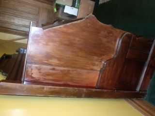 Antique 1880 ' s solid wood rugby bed 3