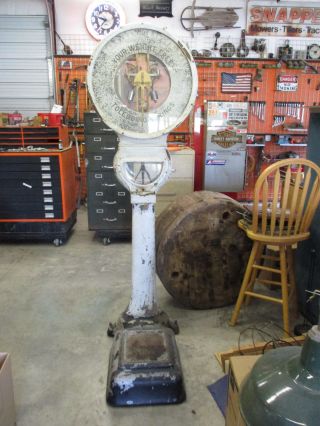 Antique Toledo Lollipop Your Weight Scale 78 " Tall