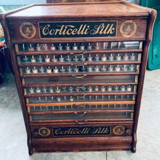 Antique Spool Sewing Corticelli Silk Cabinet Thread