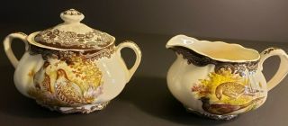 Royal Worcester Spode Ceramic Palissy Game Series Creamer And Sugar Vintage