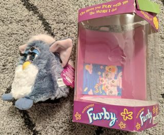 Vintage 1999 Model 70 - 800 Blue White With Pink Hair Furby Works?