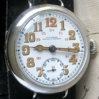 Mens 1910s Wwi Ulysse Nardin Military Officers Hinged Case Trench Watch
