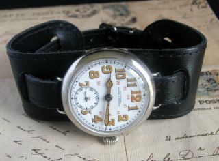 Mens 1910s WWI Ulysse Nardin Military OFFICERS Hinged Case Trench Watch 3