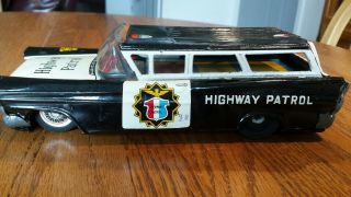 Vintage Tin Friction Highway Patrol Car Japan