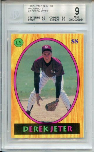 1992 Little Sun Baseball Complete Set Derek Jeter Bgs 9 Rookie Card 3x 9.  5