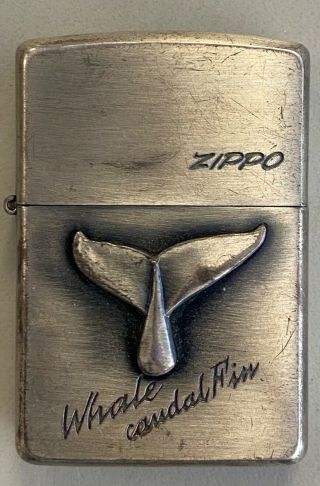 Vintage Zippo Lighter Whale Fin Rare Estate Find