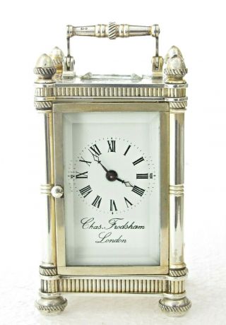 Charles Frodsham Limited Edition Solid Silver Miniature Carriage Clock