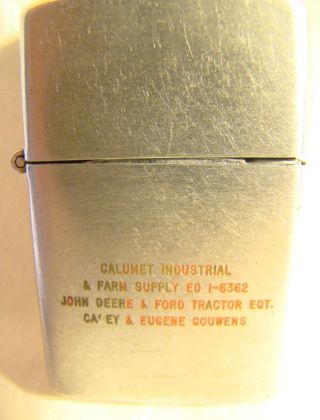 Vintage Idealine Advertising John Deere Ford Supplier Lighter Sparking Well