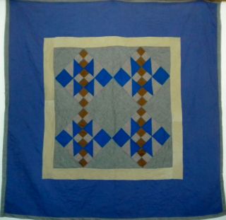 Amish Antique Quilt Cotton Blend,  Multi - Color And Patchwork About 47.  5 " Square