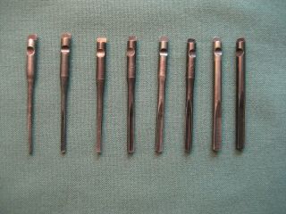 Vintage Push Drill Bits Set Of 8 For Yankee Or Craftsman Drills Usa