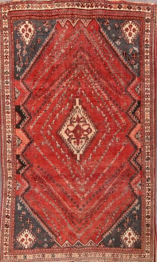 Antique Vegetable Dye Handmade Tribal Kashkoli Oriental Area Rug 5x8 Red Carpet
