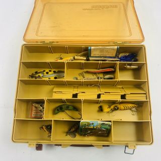 Vintage Plano Fishing Tackle Box Full Of Lures And Extra Fishing Gear