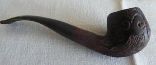 Vintage Hyaa Carved Smoking Pipe Oct.  4,  1978 Brown & Black The Black Tip