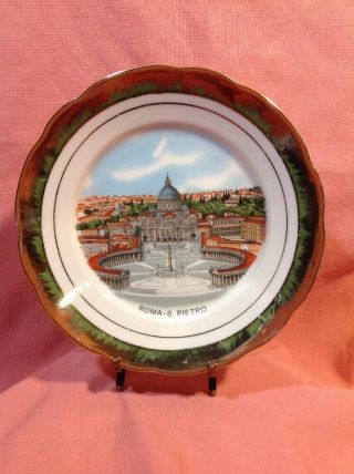 Vintage Rome Roma Basilica Di S Pietro Vatican Souvenir Dish Plate