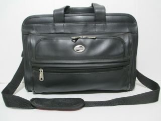 Vtg American Tourister Fx Leather Briefcase Laptop Bag Luggage Black Vgc