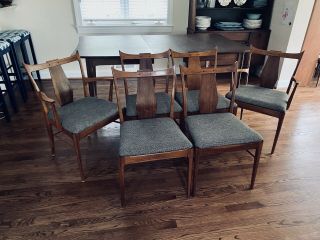 Set of 6 Vintage Mid - Century Modern Side Arm Dining Chairs BF Huntley RARE MCM 2