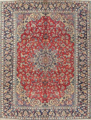 Najafabad Wool Hand - Knotted Traditional Floral Oriental Area Rug 10x13