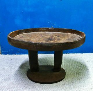 Large Antique African Carved Wood Low Table