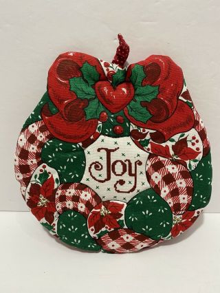 Vintage Quilted Pot Holder Country Christmas Decor