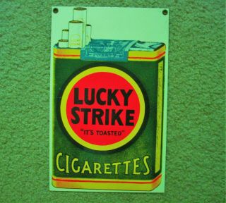 Vintage Lucky Strike Cigarettes Ande Rooney Porcelain Sign 7 " X11 1/2 "