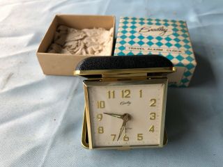 Vintage Bradley Travel Alarm Clock Box Black